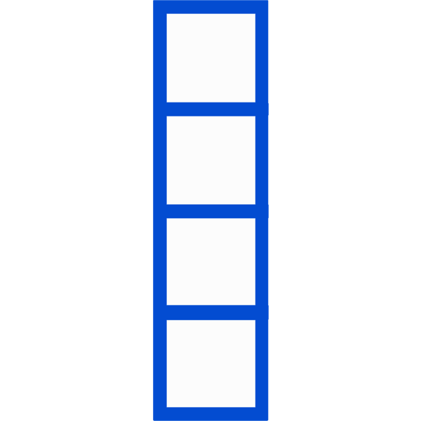 A Level 0 colored white line-shaped Tetris block, oriented vertically, with a deep blue outline.